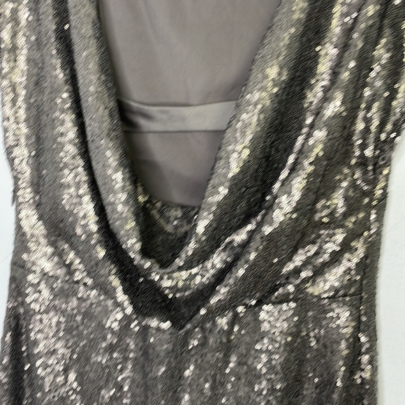 Vera Wang sequins open cowl back mini cocktail dress - Picture 8 of 12